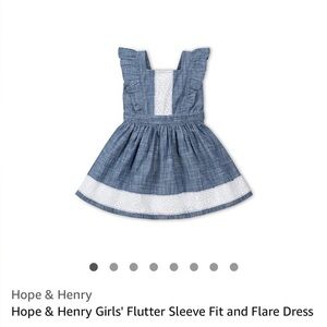 Hope & Henry Blue Flutter Sleeve Dress